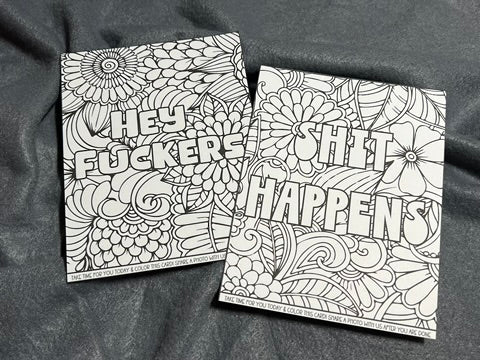 Sweary Coloring Cards | Small Business Packaging Fillers