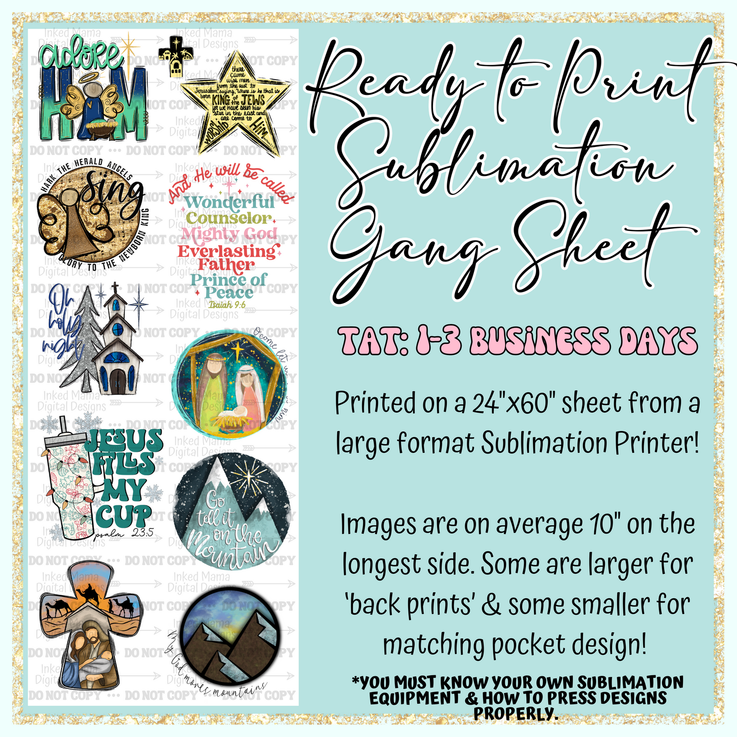 Faith Christmas | Ready to Print Sublimation Gang Sheet