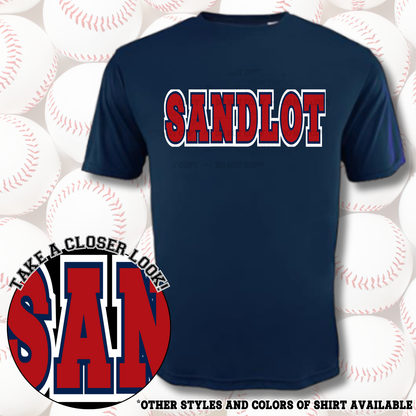 Sandlot | Red Varsity Logo |  Baseball Shirts | DTF Apparel