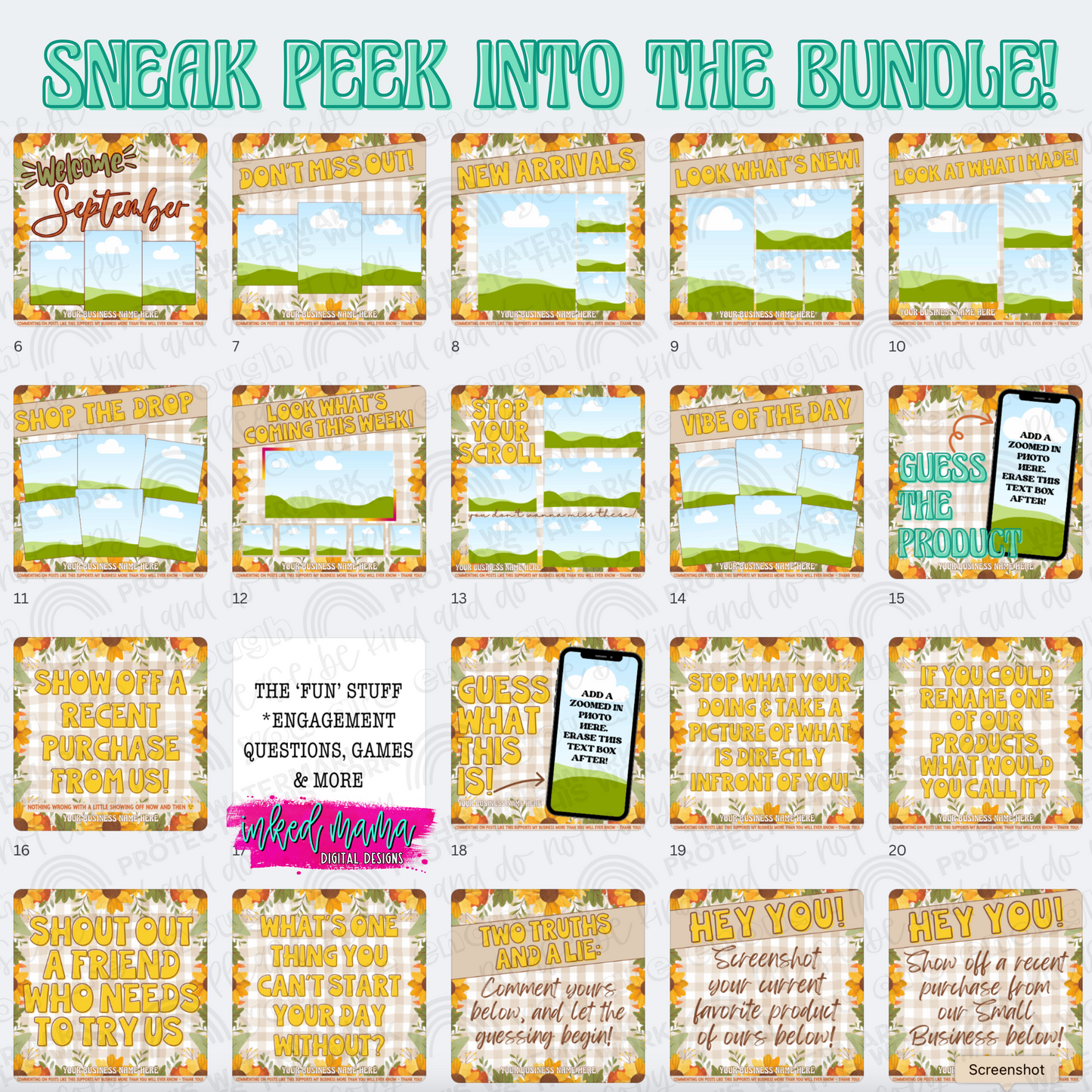 September 2025 Monthly Engagement Graphic Bundle