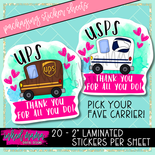 Mail Carriers - Thank you for all you do! | Small Business Packaging Vinyl Stickers