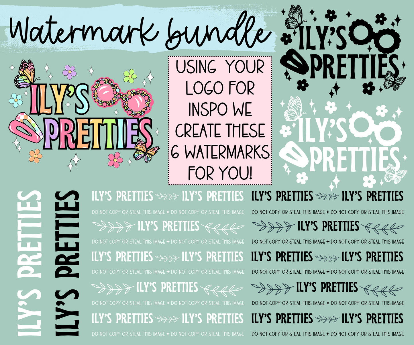 Watermark Logo Bundle | Custom Small Business Digital Branding