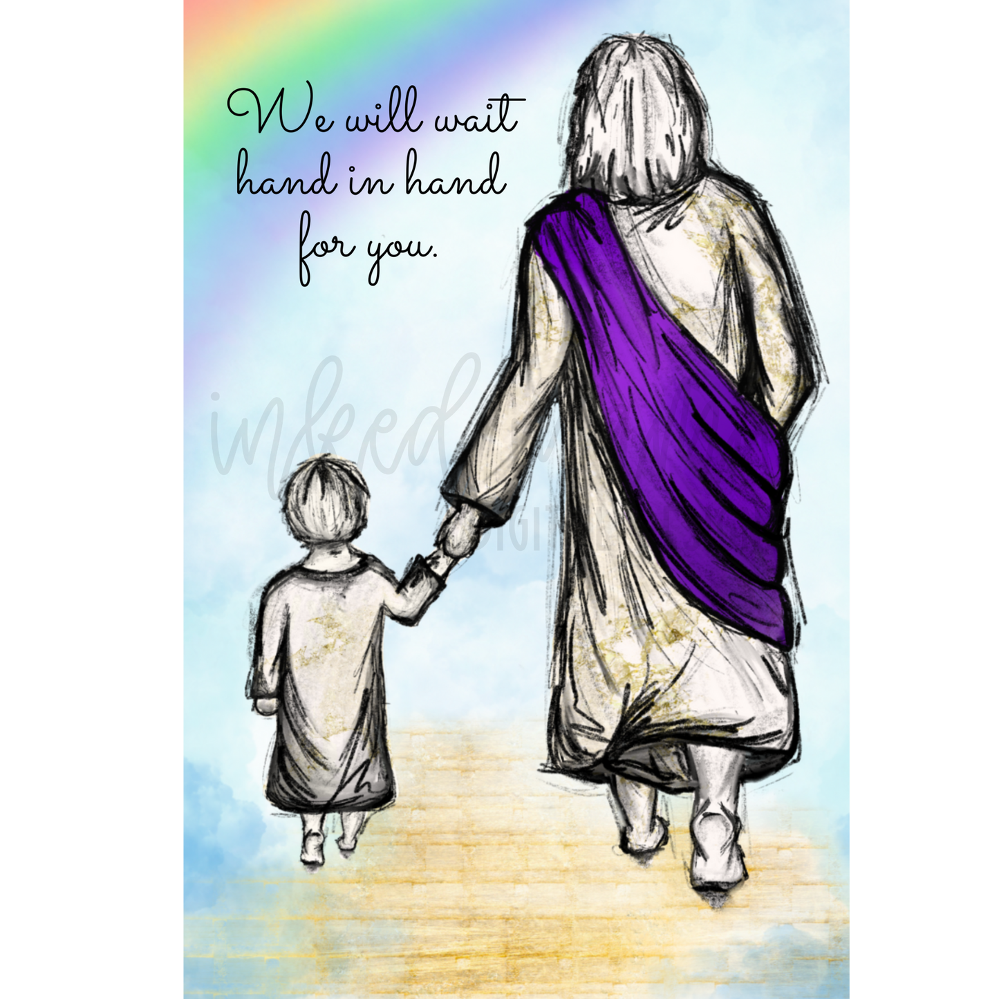 Child walking with Jesus Photo Print | Miscarriage, Infant & Child Loss Support