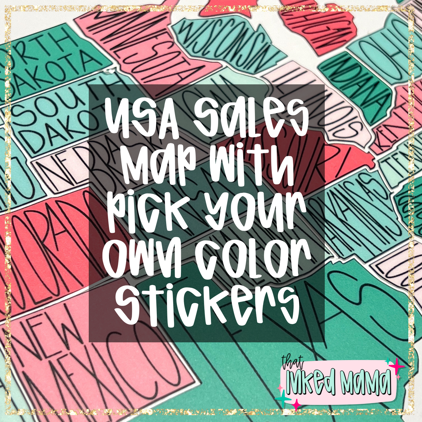 Minding my own Small Business | USA Sales Tracker Map with State Stickers