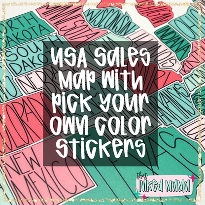 Minding my own Small Business | USA Sales Tracker Map with State Stickers