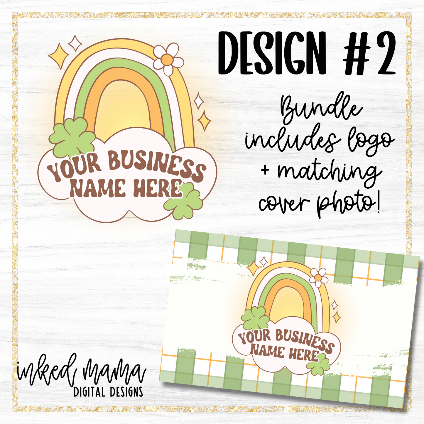 St. Patrick's Day Semi-Custom Logo + Matching Cover Photo | Small Business Digital Branding