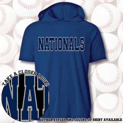 Nationals | Grey Stitched Varsity Logo |  Baseball Shirts | DTF Apparel