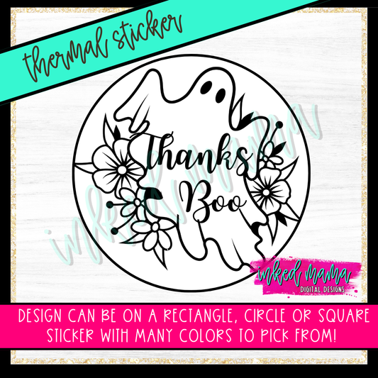 Thanks Boo | Small Business Thermal Packaging Stickers