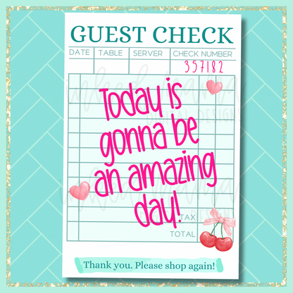 4x6" Guest Check Thank You Cards | ONE SIDED | Small Business Packaging Fillers