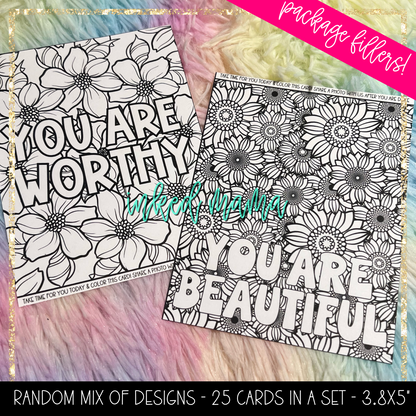 Self Care Coloring Cards | Small Business Packaging Fillers