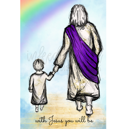 Child walking with Jesus Photo Print | Miscarriage, Infant & Child Loss Support