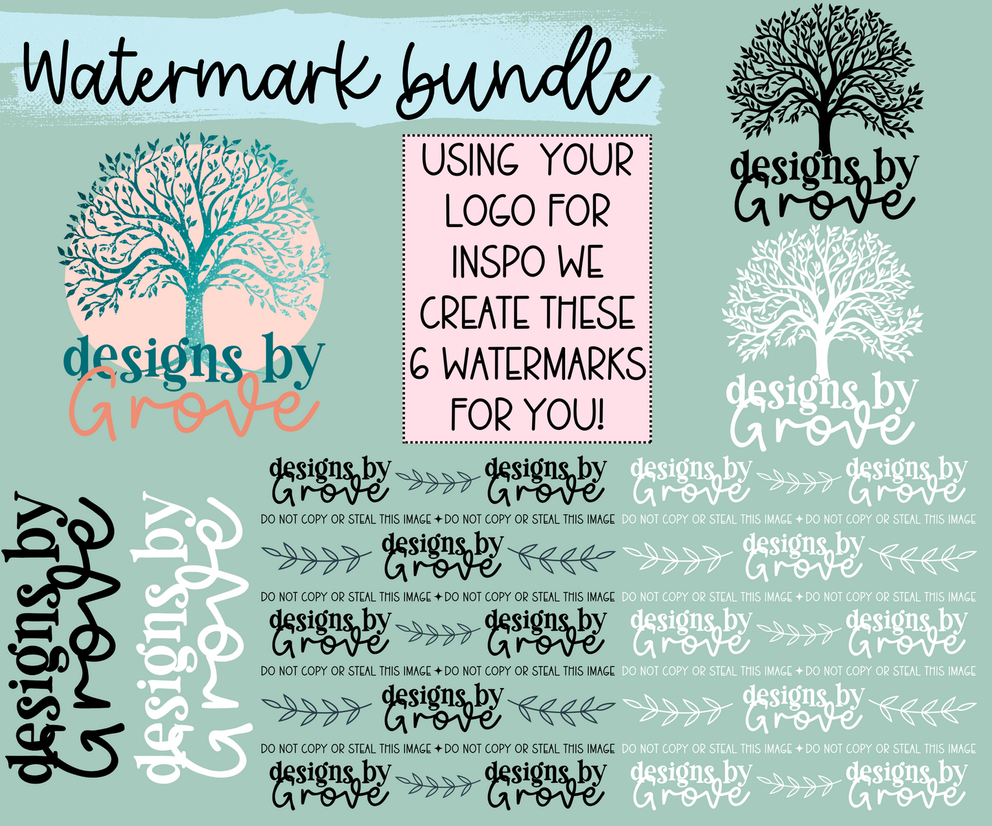 Watermark Logo Bundle | Custom Small Business Digital Branding