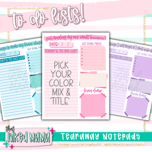 To-Do List 8.5x11" Tearaway Notepads | 30 pages