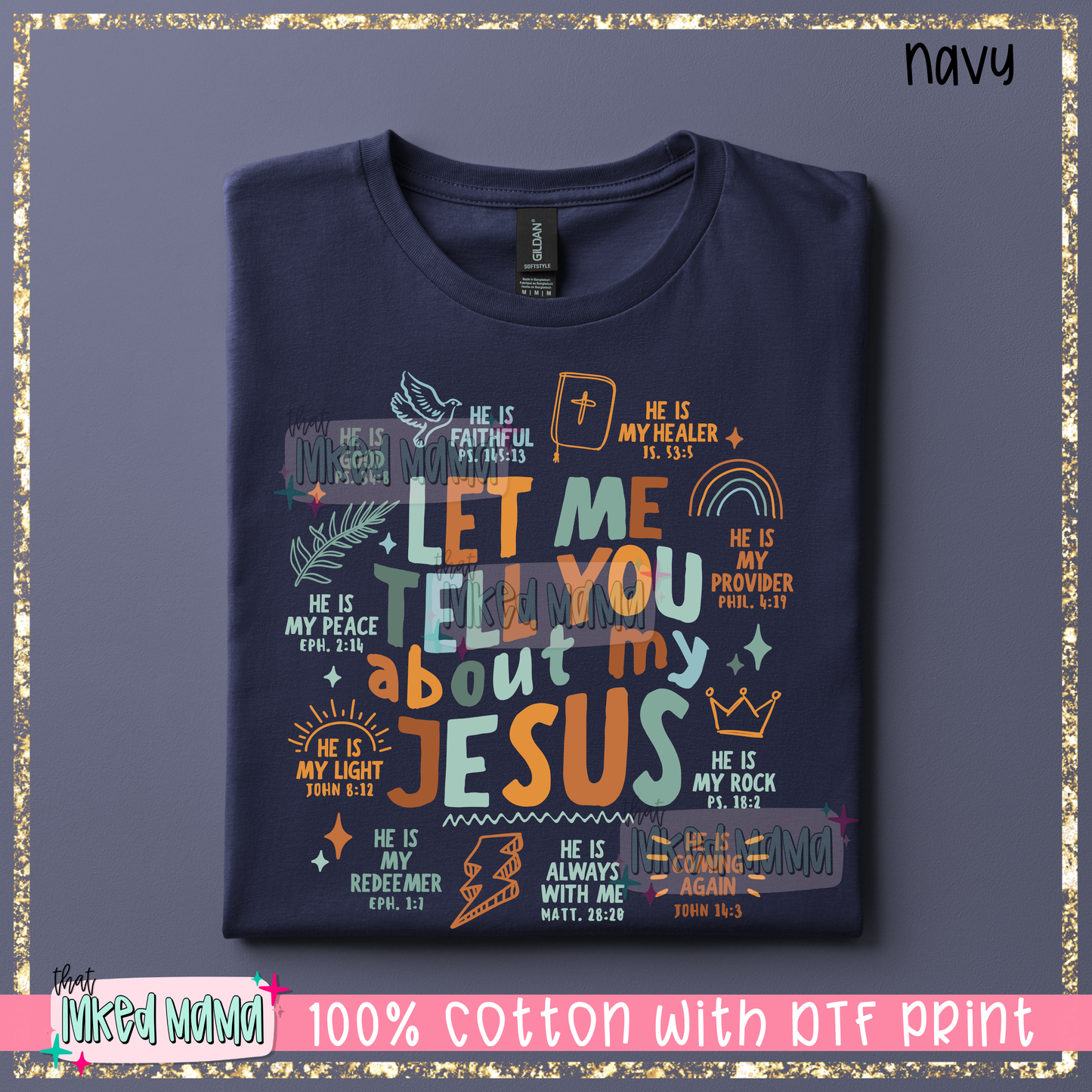 Let me tell you about my Jesus | Neutral Colors DTF Print | T-shirt