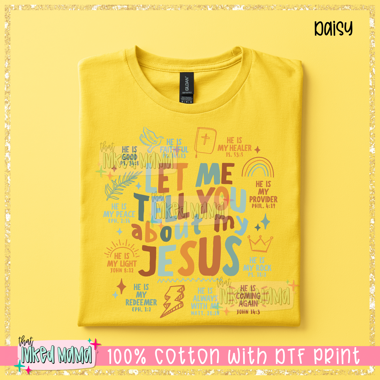 Let me tell you about my Jesus | Neutral Colors DTF Print | T-shirt