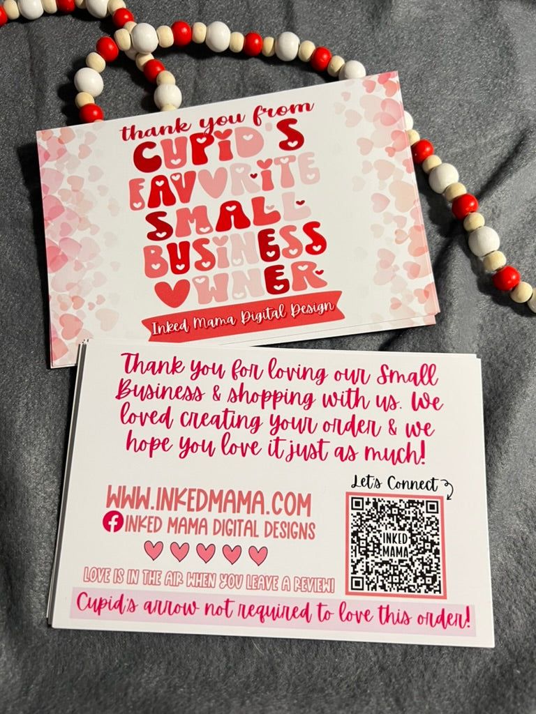 Cupid's Favorite Small Business Owner | Valentine thank you cards | Small Business Packaging Fillers