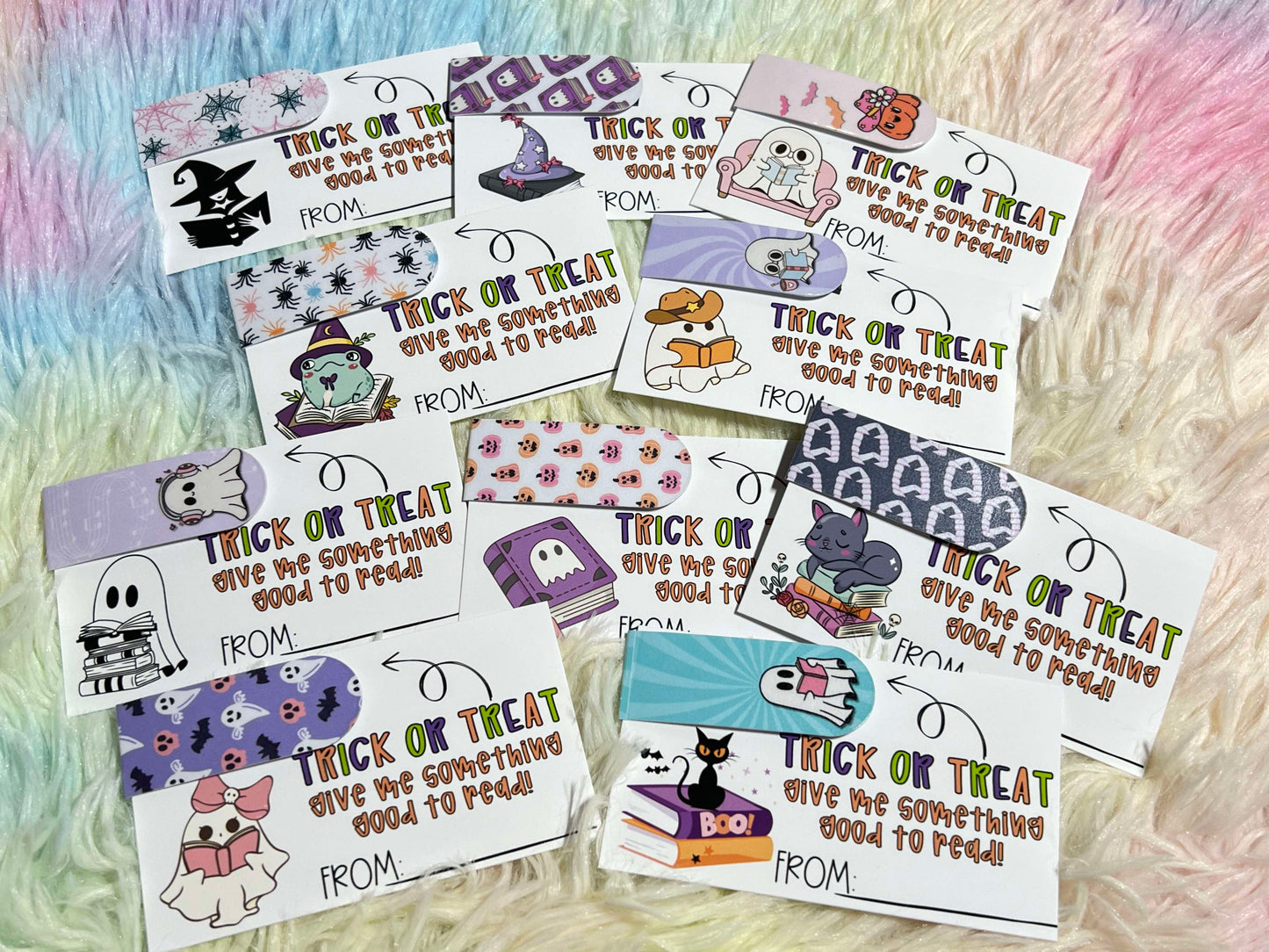 Trick Or Treat Mix (Set of 24) | Mini Magnetic Bookmarks | Small Business Packaging Fillers