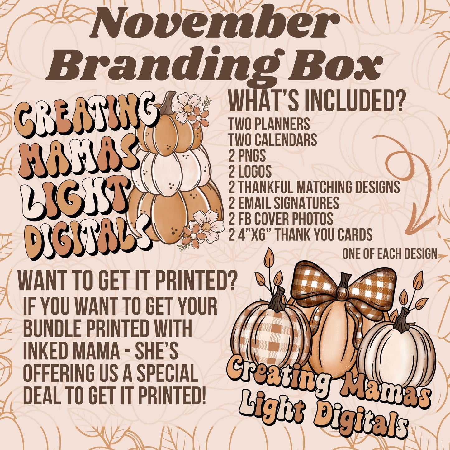 CREATING MAMA'S LIGHT PRINTED BRANDING BOX BUNDLE