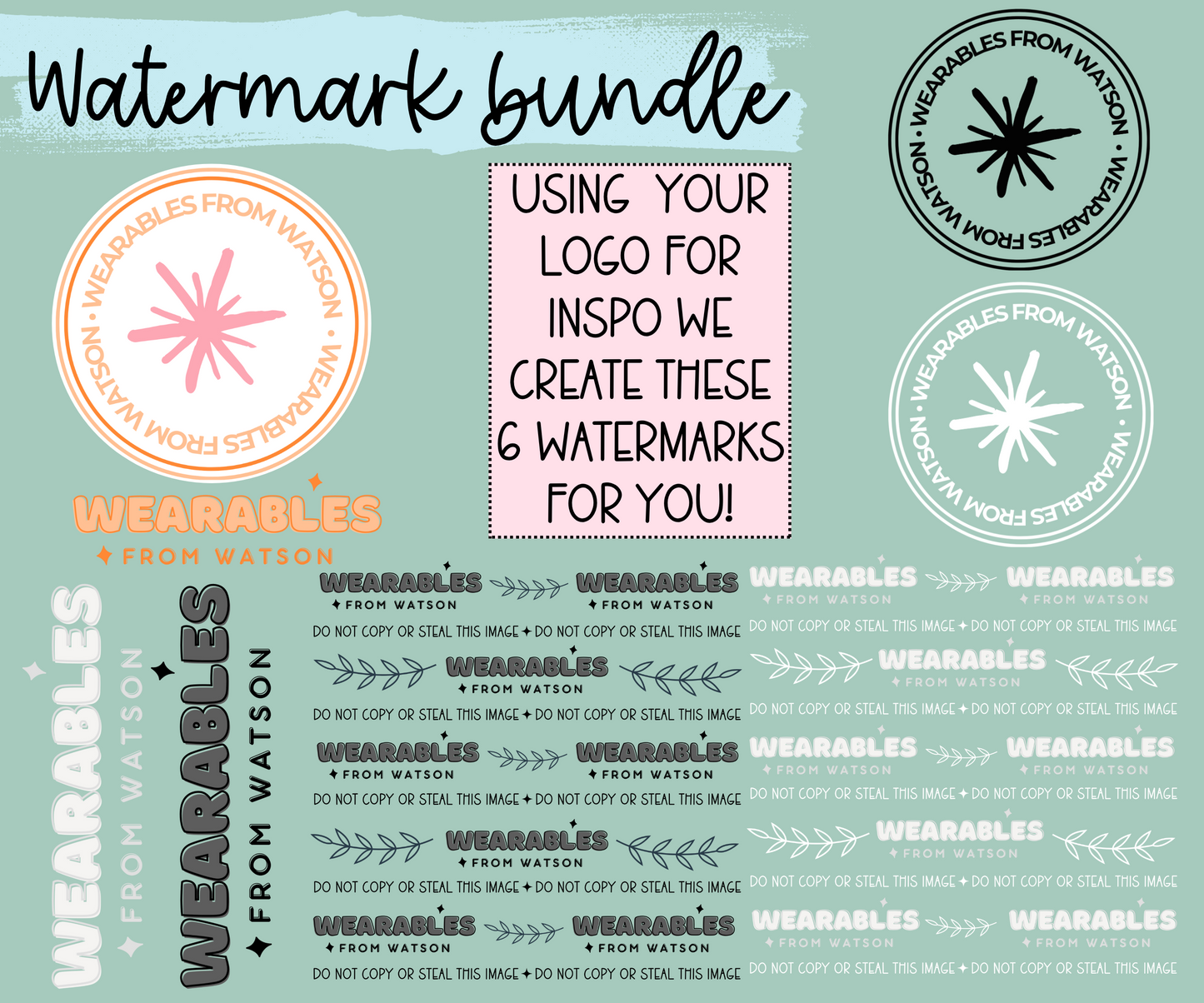 Watermark Logo Bundle | Custom Small Business Digital Branding