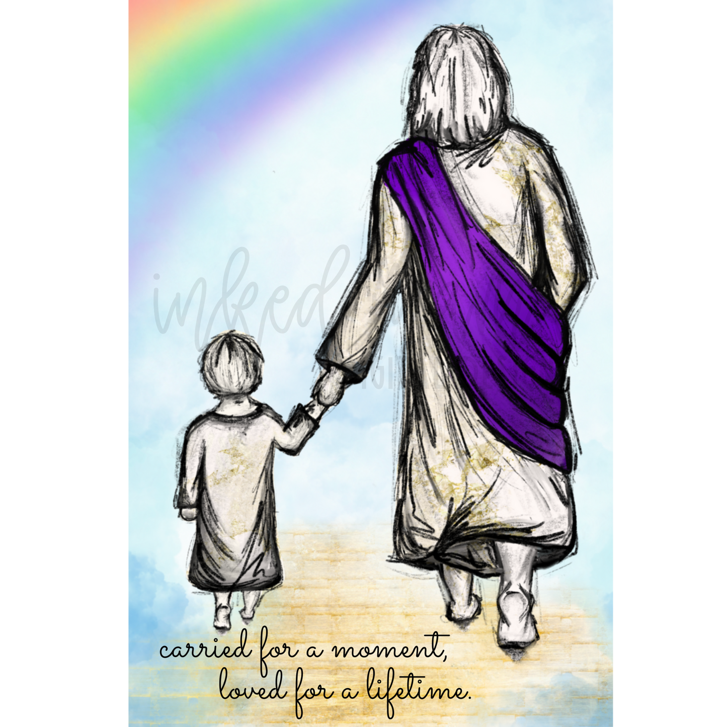 Child walking with Jesus Photo Print | Miscarriage, Infant & Child Loss Support