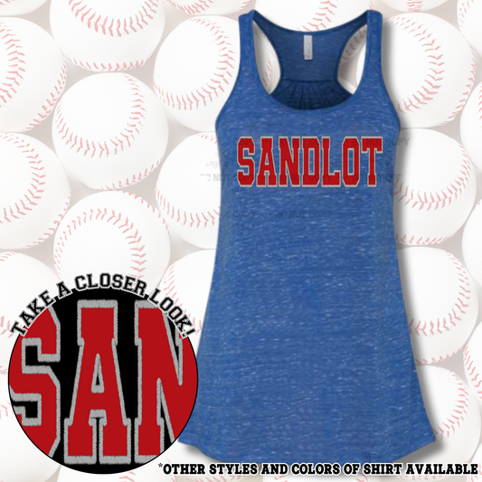 Sandlot | Grey Stitched Varsity Logo |  Baseball Shirts | DTF Apparel