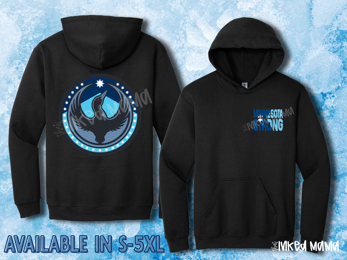 Rebel Loon with Minnesota Strong Pocket | Black Hoodie Sweatshirt