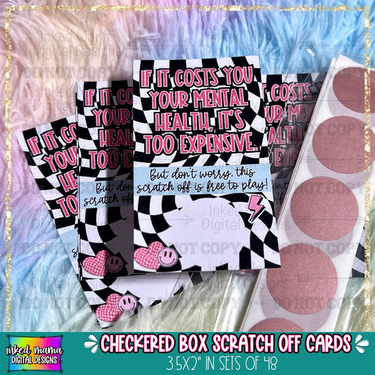 Checkered Box Scratch Off Thank You Cards | Small Business Print Branding Products