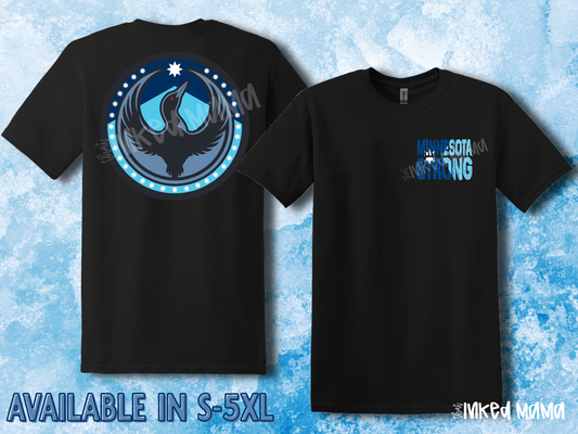 Rebel Loon with Minnesota Strong Pocket | Black T-Shirt