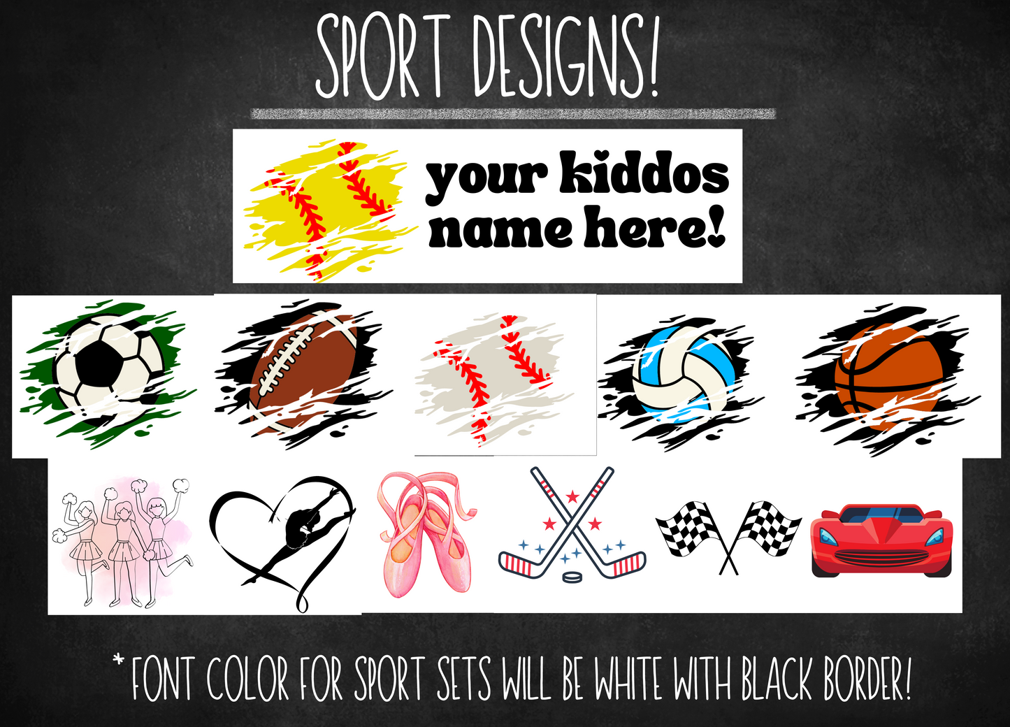 Name Stickers for School Supplies - Sport Designs
