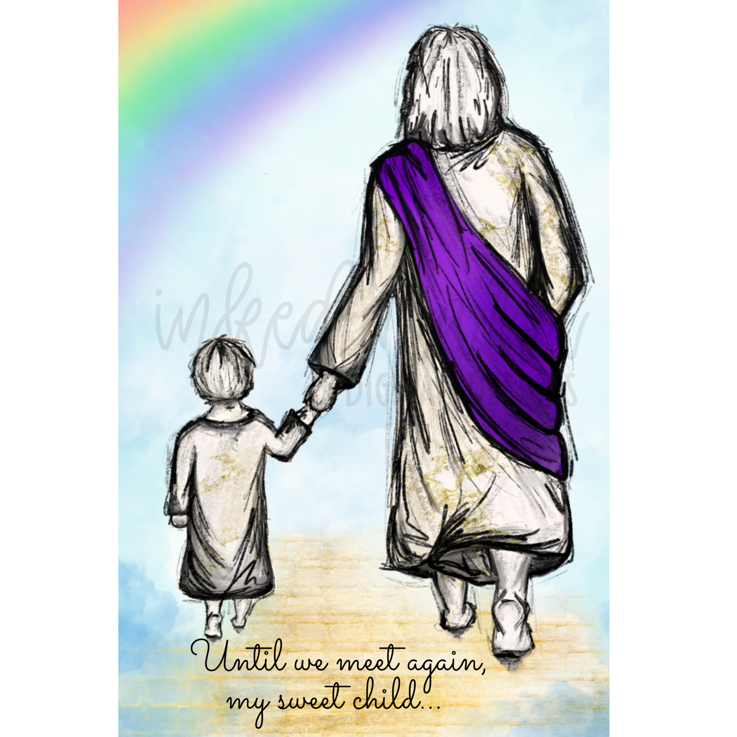 Child walking with Jesus Photo Print | Miscarriage, Infant & Child Loss Support