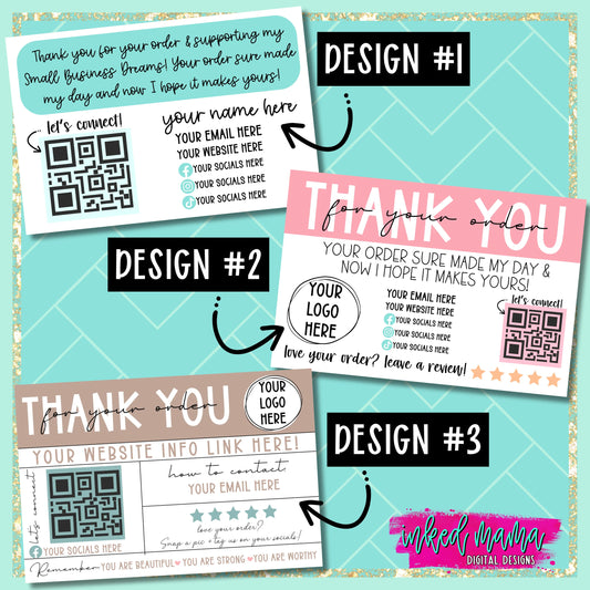 4x6" Cutesy Stars Thank You Cards | Small Business Packaging Fillers