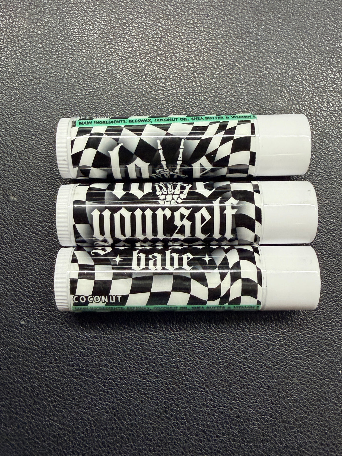 Edgy but motivational Small Business Lip Balms | Package Fillers