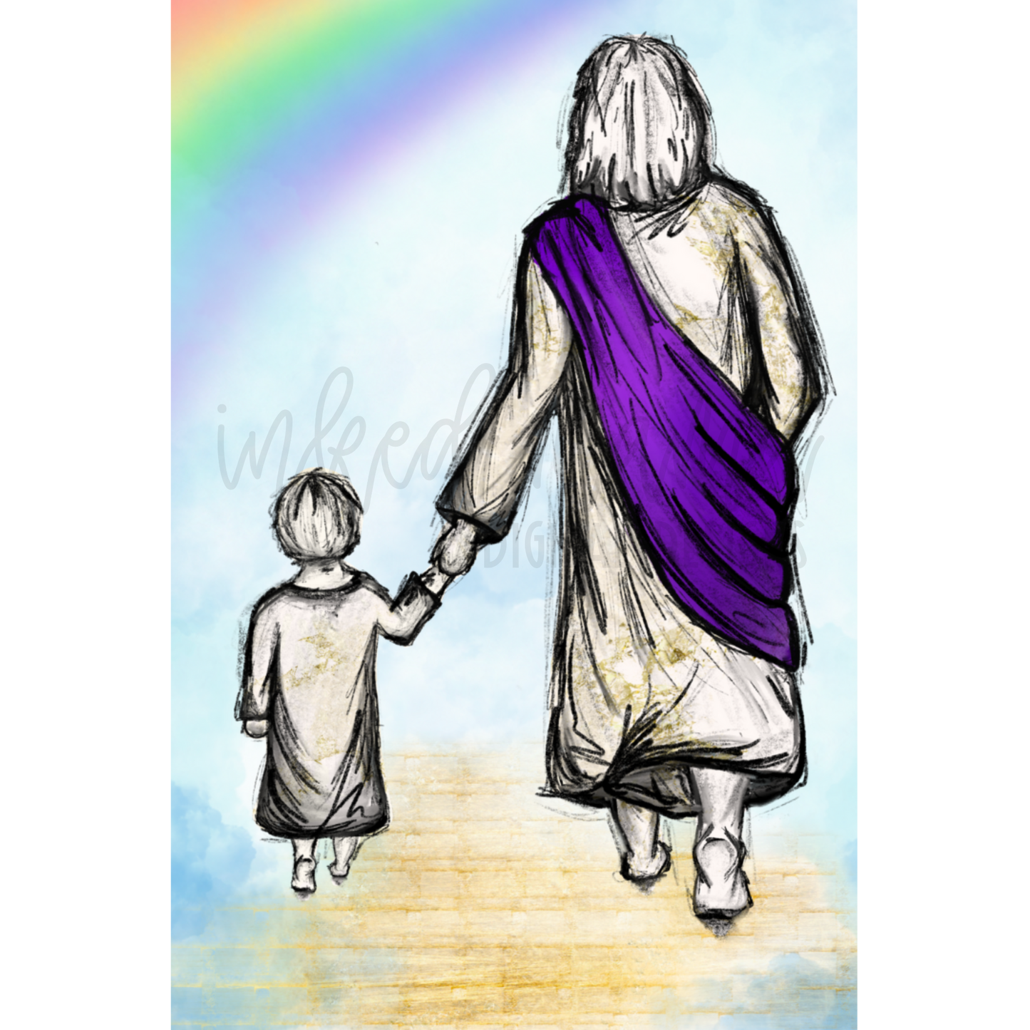 Child walking with Jesus Photo Print | Miscarriage, Infant & Child Loss Support