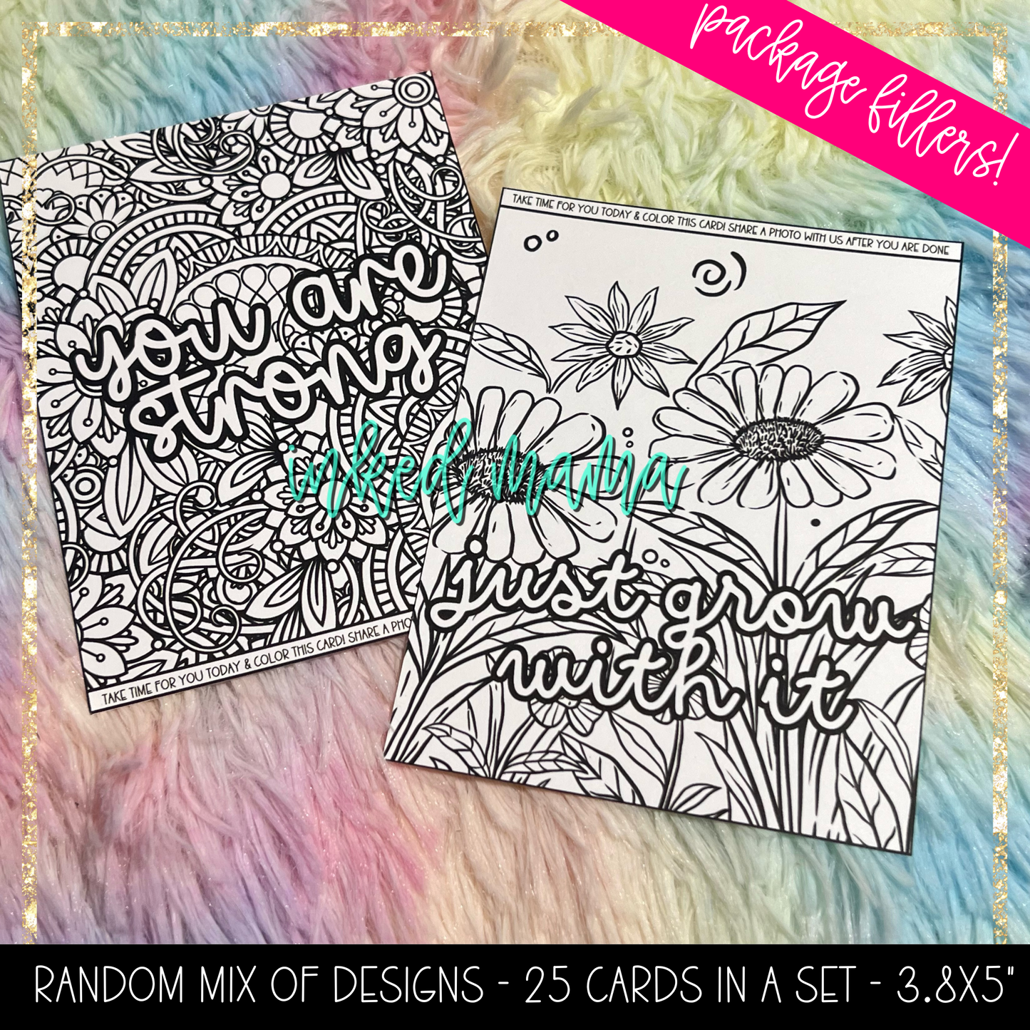 Self Care Coloring Cards | Small Business Packaging Fillers