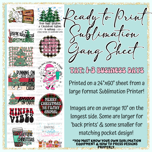 Christmas Fun | Ready to Print Sublimation Gang Sheet