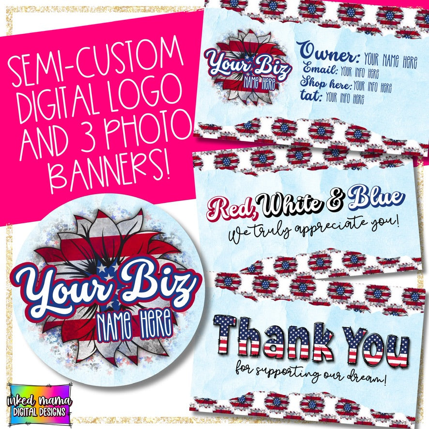 USA Sunflower Digital Logo + Photo Banner Cover Bundle