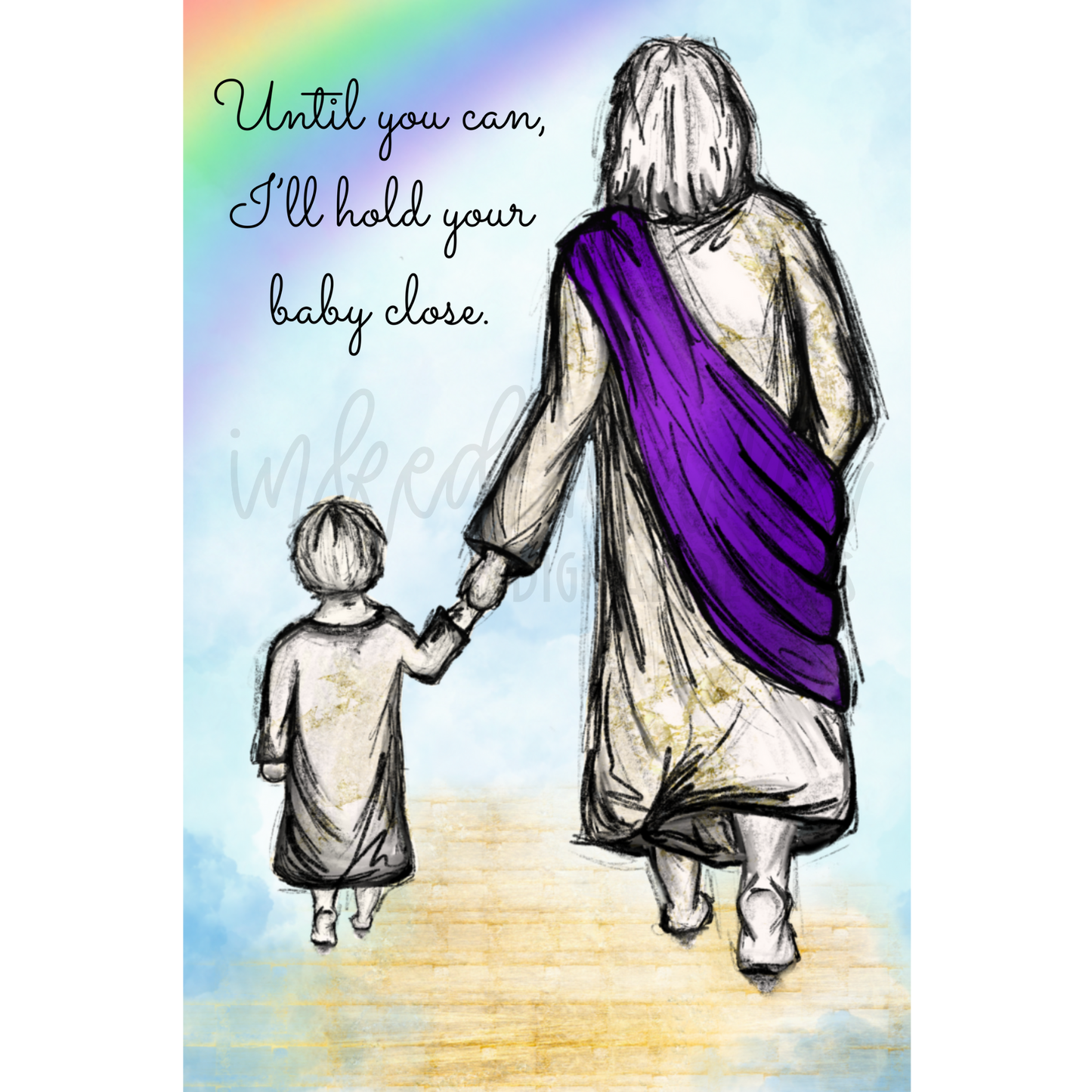 Child walking with Jesus Photo Print | Miscarriage, Infant & Child Loss Support