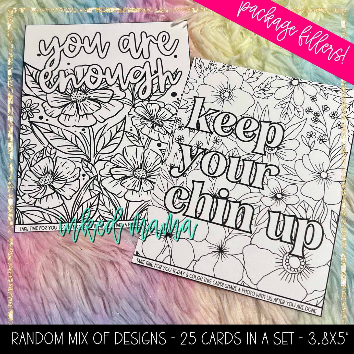 Self Care Coloring Cards | Small Business Packaging Fillers