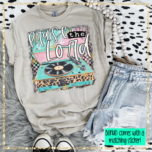 Praise the Lord | record player | Sublimated Created to Order Apparel