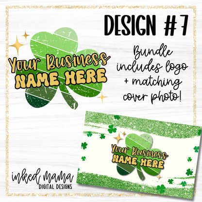 St. Patrick's Day Semi-Custom Logo + Matching Cover Photo | Small Business Digital Branding