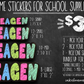 Chalk Lettering First Name Stickers for School Supplies