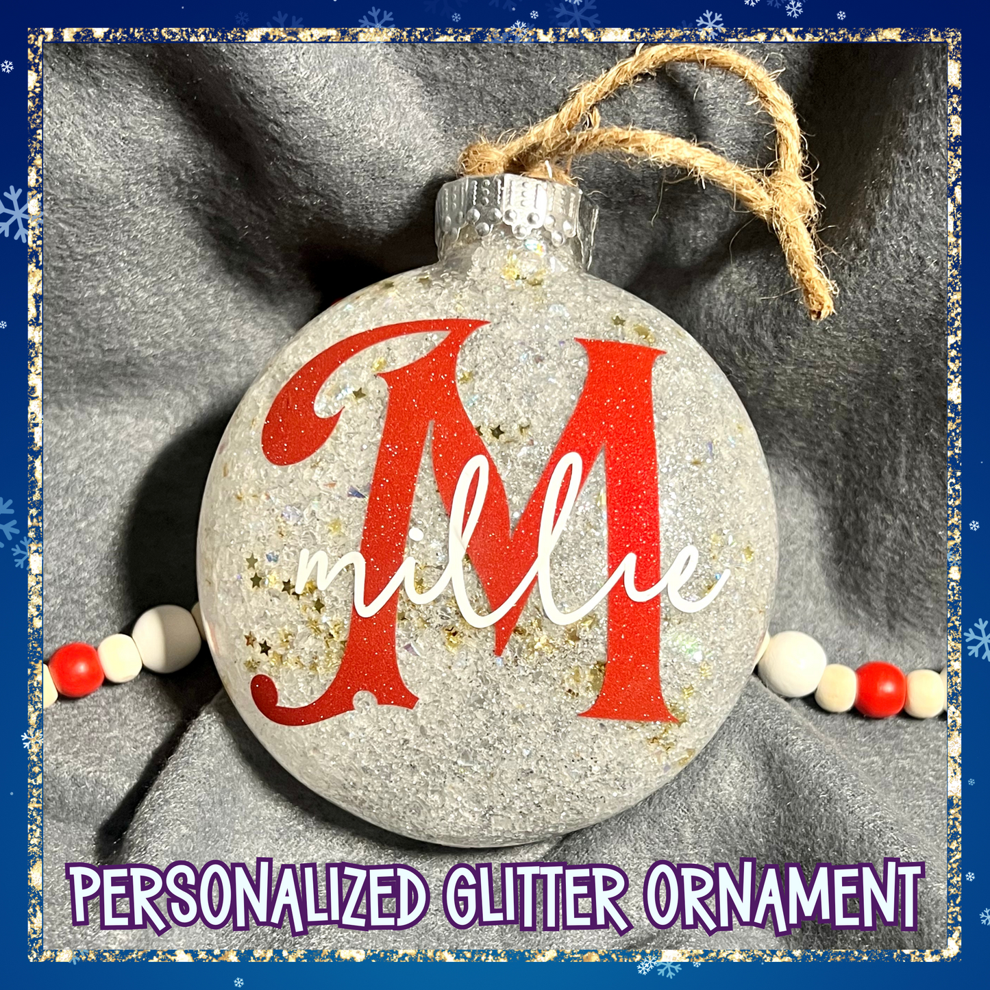 Personalized Name Glitter Ornament