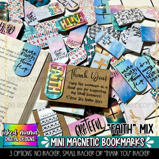 Faith MIx | Mini Magnetic Bookmarks | Small Business Packaging Fillers