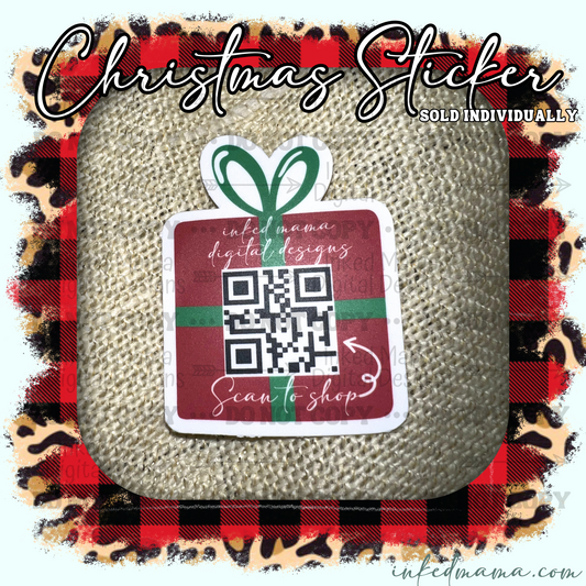Red Christmas Gift | Custom to you QR Sticker | Set of 24