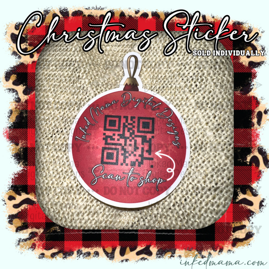 Red Ornament | Custom to you QR Sticker | Set of 24