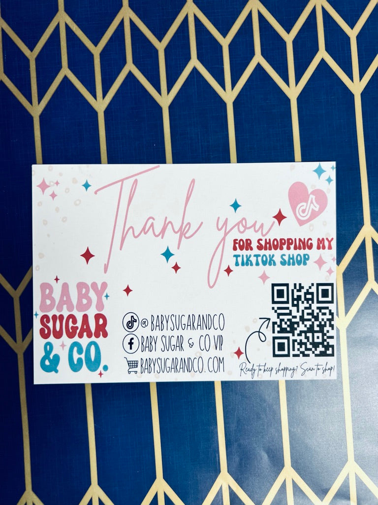 Retro Thank you Care Cards - Custom to you! - Small Business Packaging Fillers
