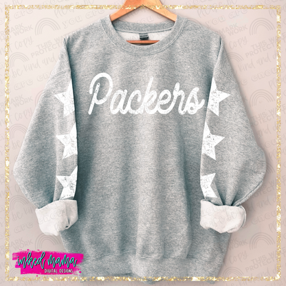 Distressed School Mascot Grey Crewneck Sweatshirt | Completed Apparel with DTF Print