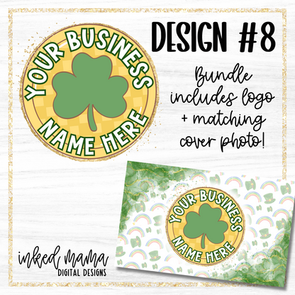 St. Patrick's Day Semi-Custom Logo + Matching Cover Photo | Small Business Digital Branding