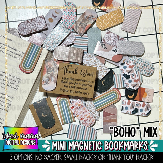Boho MIx | Mini Magnetic Bookmarks | Small Business Packaging Fillers