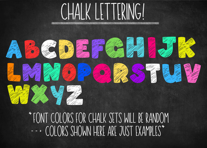 Chalk Lettering First Name Stickers for School Supplies
